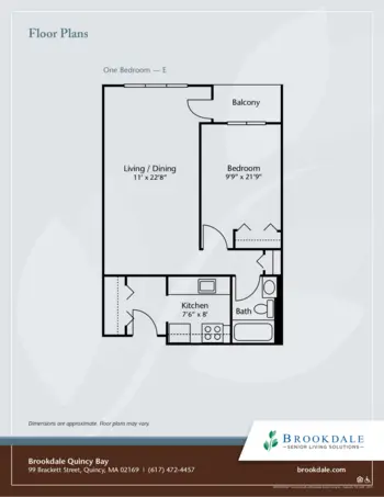 Floorplan of Brookdale Quincy Bay, Assisted Living, Quincy, MA 8