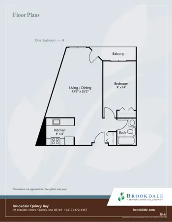 Floorplan of Brookdale Quincy Bay, Assisted Living, Quincy, MA 10