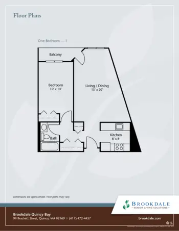 Floorplan of Brookdale Quincy Bay, Assisted Living, Quincy, MA 11