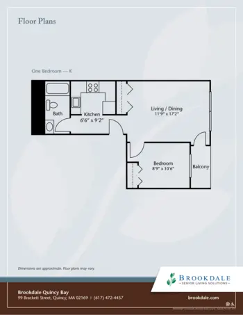 Floorplan of Brookdale Quincy Bay, Assisted Living, Quincy, MA 13