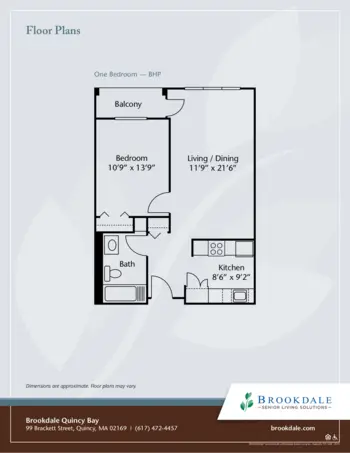 Floorplan of Brookdale Quincy Bay, Assisted Living, Quincy, MA 19