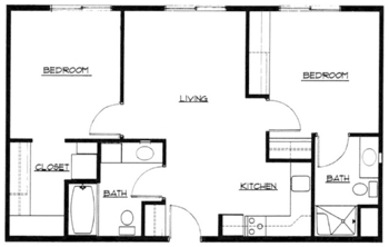 Floorplan of Mill Ridge Village, Assisted Living, Milton, WA 3