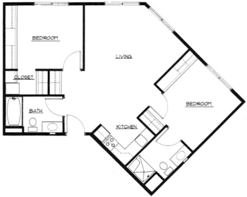 Floorplan of Mill Ridge Village, Assisted Living, Milton, WA 4