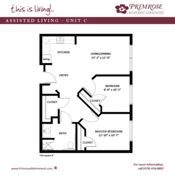 Floorplan of Primrose Retirement Community of Rogers, Assisted Living, Memory Care, Rogers, AR 6