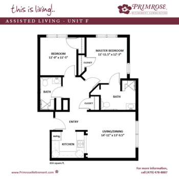 Floorplan of Primrose Retirement Community of Rogers, Assisted Living, Memory Care, Rogers, AR 9