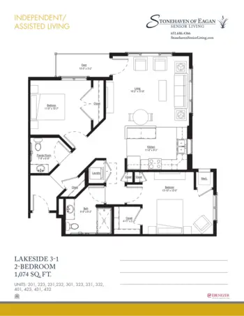 Floorplan of Stonehaven Senior Living, Assisted Living, Memory Care, Eagan, MN 15