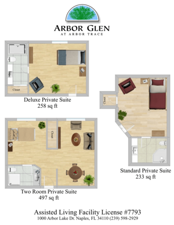 Floorplan of Arbor Trace, Assisted Living, Naples, FL 1