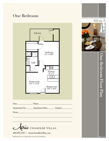Floorplan of Atria Chandler Villas, Assisted Living, Chandler, AZ 2
