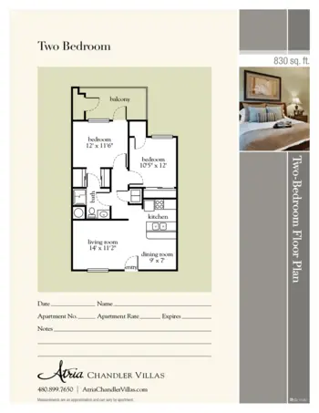 Floorplan of Atria Chandler Villas, Assisted Living, Chandler, AZ 4