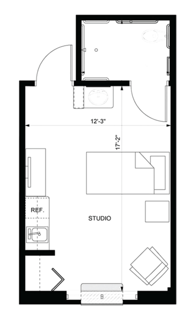 Floorplan of Belmar Oakland, Assisted Living, Troy, MI 2