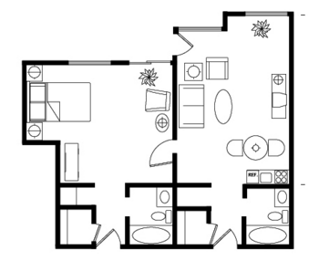 Floorplan of Concord Royale, Assisted Living, Concord, CA 4
