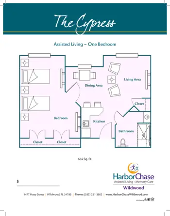 Floorplan of HarborChase of Wildwood, Assisted Living, Wildwood, FL 1