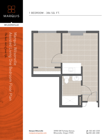 Floorplan of Marquis Wilsonville Assisted Living, Assisted Living, Wilsonville, OR 4