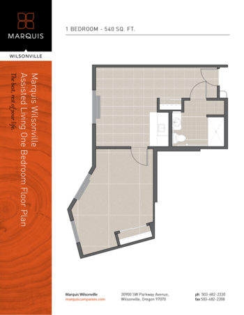 Floorplan of Marquis Wilsonville Assisted Living, Assisted Living, Wilsonville, OR 5