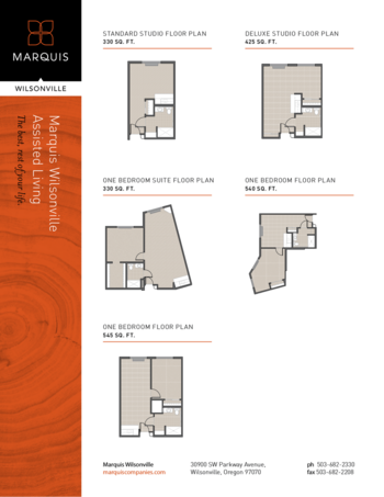 Floorplan of Marquis Wilsonville Assisted Living, Assisted Living, Wilsonville, OR 7