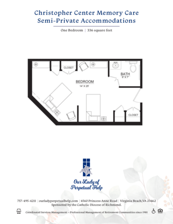Floorplan of Our Lady of Perpetual Help Health Center, Assisted Living, Memory Care, Va Beach, VA 2