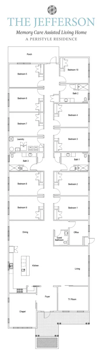 Floorplan of Peristyle Metairie Heights, Assisted Living, Metairie, LA 1