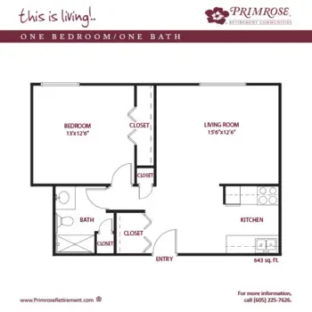 Floorplan of Primrose Basic Care and Memory Cottages, Assisted Living, Memory Care, Aberdeen, SD 5