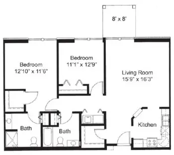 Floorplan of St. Andrew's Village, Assisted Living, Memory Care, Mahtomedi, MN 3