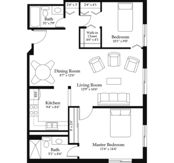 Floorplan of The Wellington Senior Living, Assisted Living, Saint Paul, MN 4