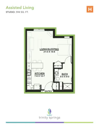 Floorplan of Trinity Springs, Assisted Living, Oxford, FL 1