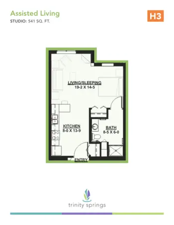 Floorplan of Trinity Springs, Assisted Living, Oxford, FL 3