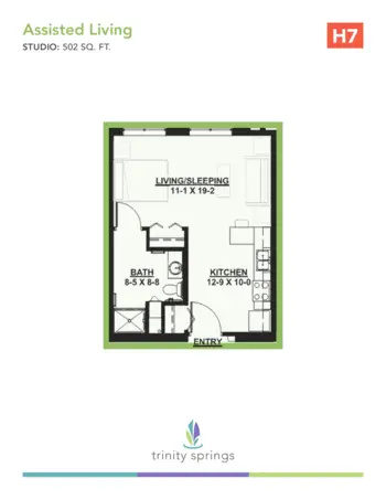 Floorplan of Trinity Springs, Assisted Living, Oxford, FL 7