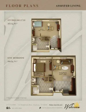 Floorplan of Waterview Senior Living, Assisted Living, Granbury, TX 8