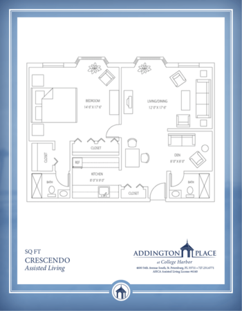 Floorplan of Addington Place at College Harbor, Assisted Living, Saint Petersburg, FL 1