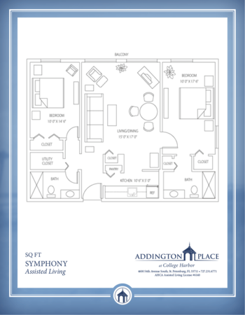 Floorplan of Addington Place at College Harbor, Assisted Living, Saint Petersburg, FL 4