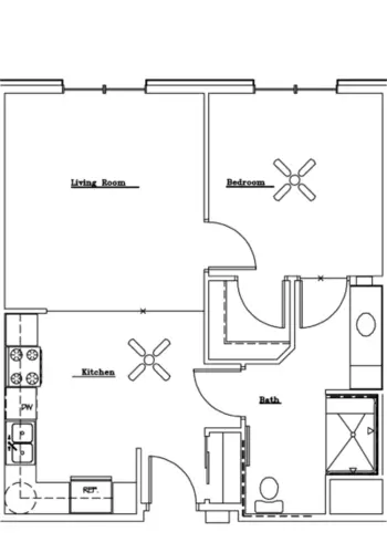 Floorplan of Becher Terrace, Assisted Living, Milwaukee, WI 1