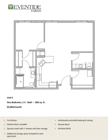 Floorplan of Eventide Fargo, Assisted Living, Fargo, ND 4