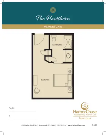 Floorplan of HarborChase of Beavercreek, Assisted Living, Beavercreek, OH 6