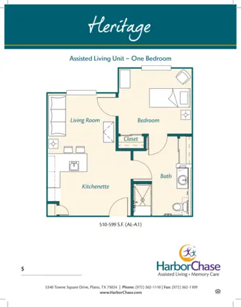 Floorplan of HarborChase of Plano, Assisted Living, Plano, TX 1