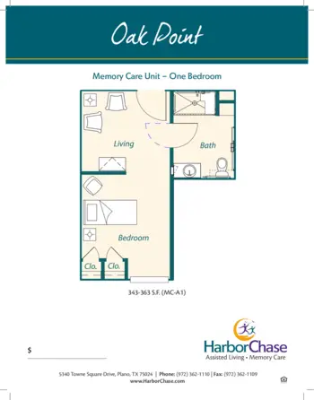 Floorplan of HarborChase of Plano, Assisted Living, Plano, TX 6