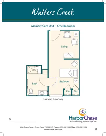 Floorplan of HarborChase of Plano, Assisted Living, Plano, TX 7