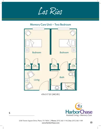 Floorplan of HarborChase of Plano, Assisted Living, Plano, TX 8