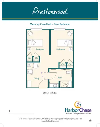 Floorplan of HarborChase of Plano, Assisted Living, Plano, TX 10