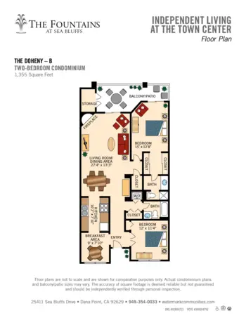 Floorplan of The Fountains at Sea Bluffs, Assisted Living, Dana Point, CA 2