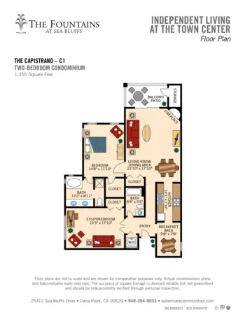Floorplan of The Fountains at Sea Bluffs, Assisted Living, Dana Point, CA 3