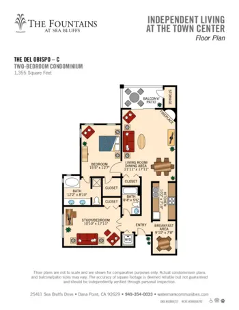 Floorplan of The Fountains at Sea Bluffs, Assisted Living, Dana Point, CA 4