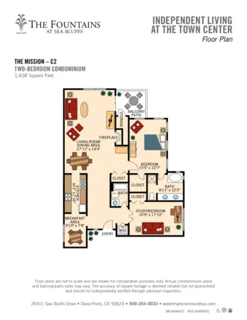 Floorplan of The Fountains at Sea Bluffs, Assisted Living, Dana Point, CA 5