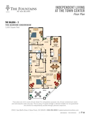 Floorplan of The Fountains at Sea Bluffs, Assisted Living, Dana Point, CA 6