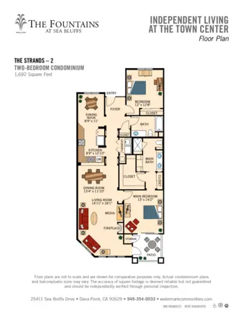 Floorplan of The Fountains at Sea Bluffs, Assisted Living, Dana Point, CA 7
