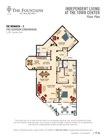 Floorplan of The Fountains at Sea Bluffs, Assisted Living, Dana Point, CA 8