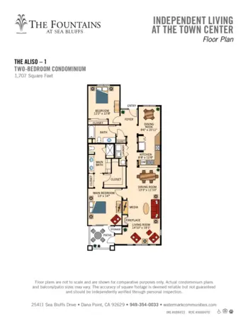 Floorplan of The Fountains at Sea Bluffs, Assisted Living, Dana Point, CA 9
