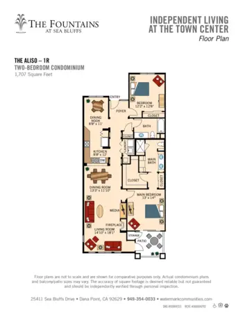 Floorplan of The Fountains at Sea Bluffs, Assisted Living, Dana Point, CA 10