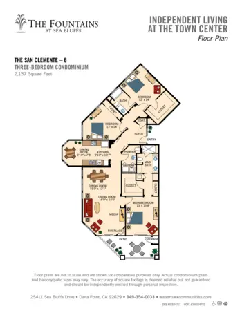 Floorplan of The Fountains at Sea Bluffs, Assisted Living, Dana Point, CA 12