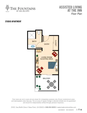 Floorplan of The Fountains at Sea Bluffs, Assisted Living, Dana Point, CA 13