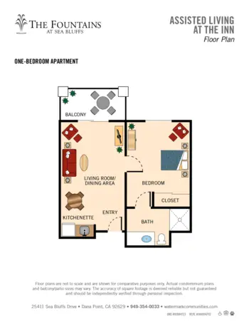 Floorplan of The Fountains at Sea Bluffs, Assisted Living, Dana Point, CA 14